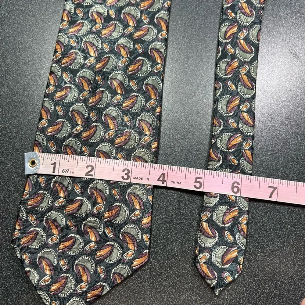 Christian Dior Mens Tie Necktie Multicolor Paisley Tied Woven Classic USA